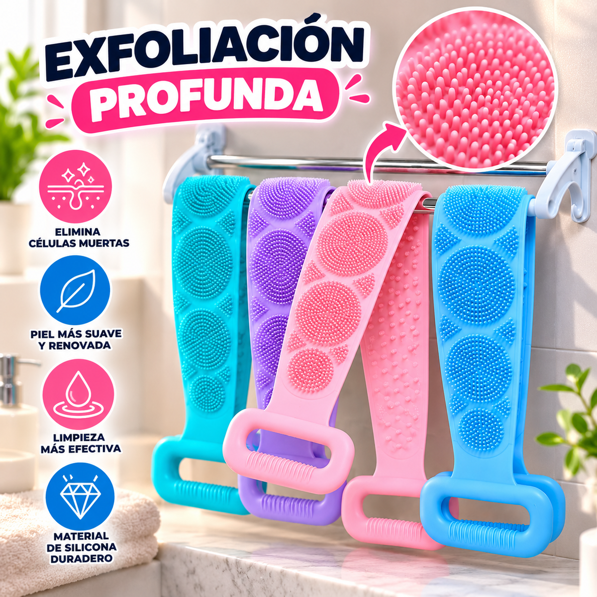 Silicona exfoliante de baño