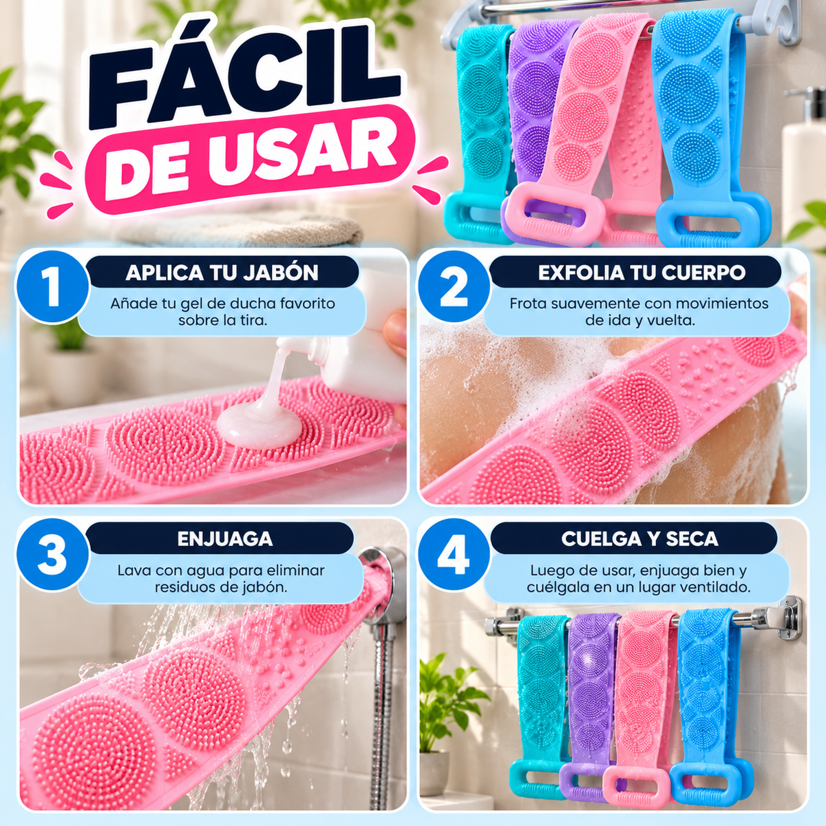 Silicona exfoliante de baño