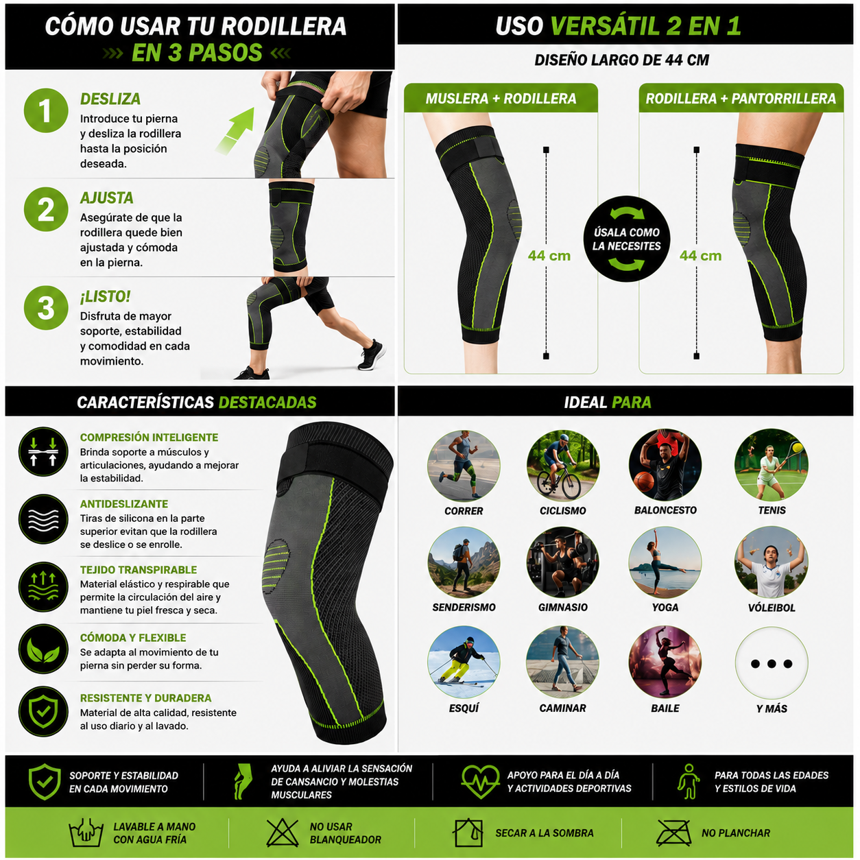 🦵 FlexiKnee™ | Rodillera Deportiva de Compresión Larga