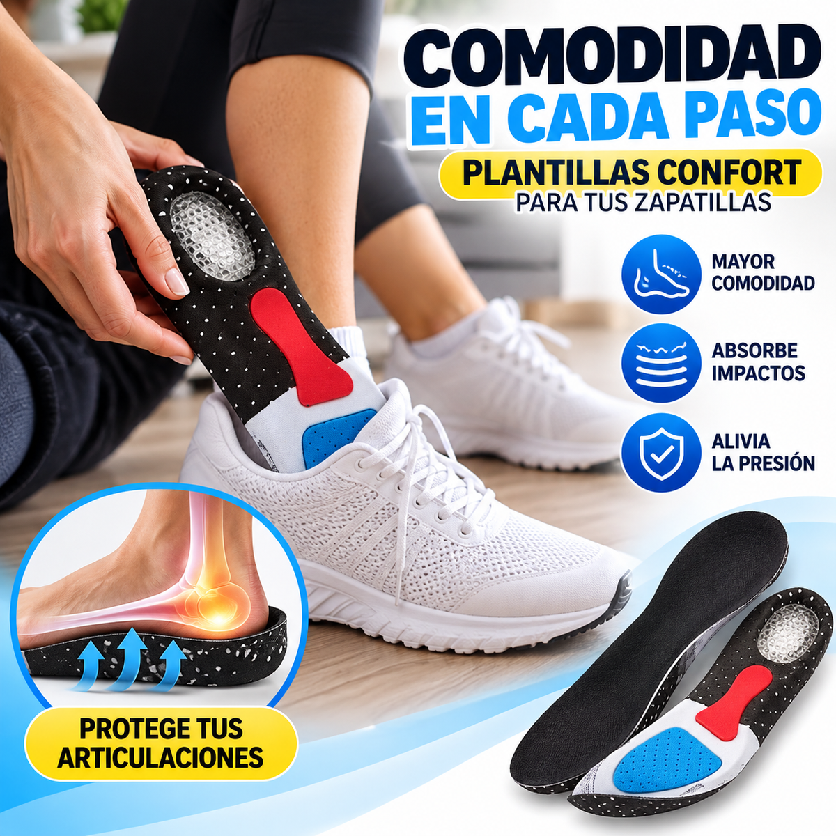 PLANTILLAS GEL ORTOPÉDICAS AJUSTABLES
